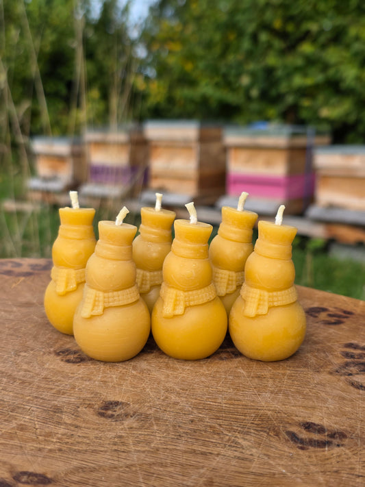 Beeswax Snowman Candles (6 pack)