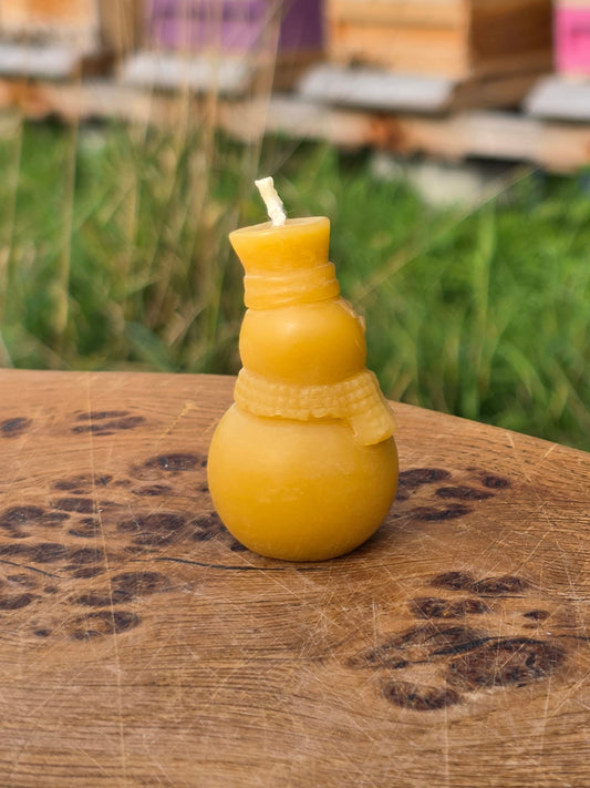 Beeswax Snowman Candle