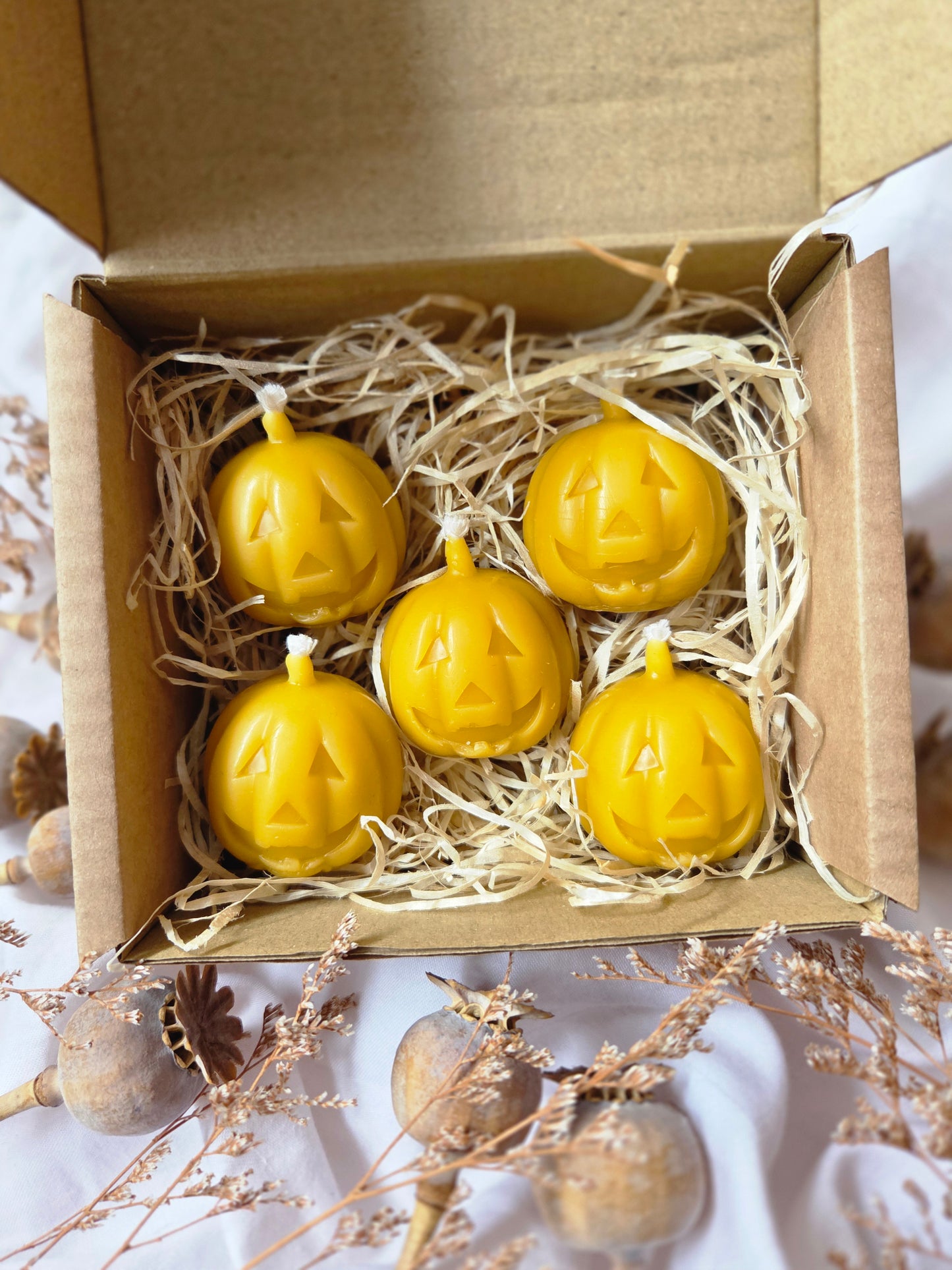 Beeswax Mini Pumpkin Candles