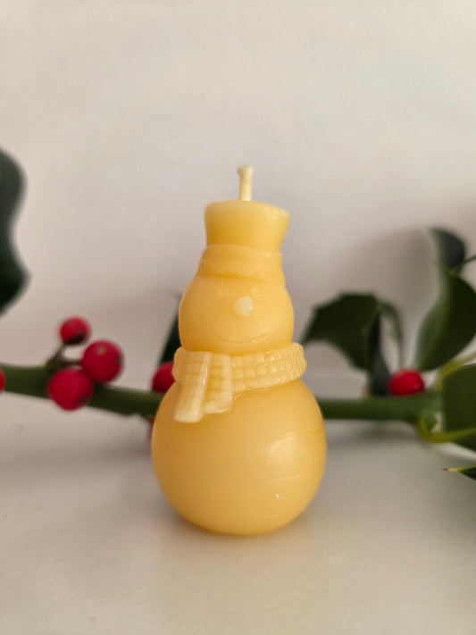 Beeswax Small Snowman Candle