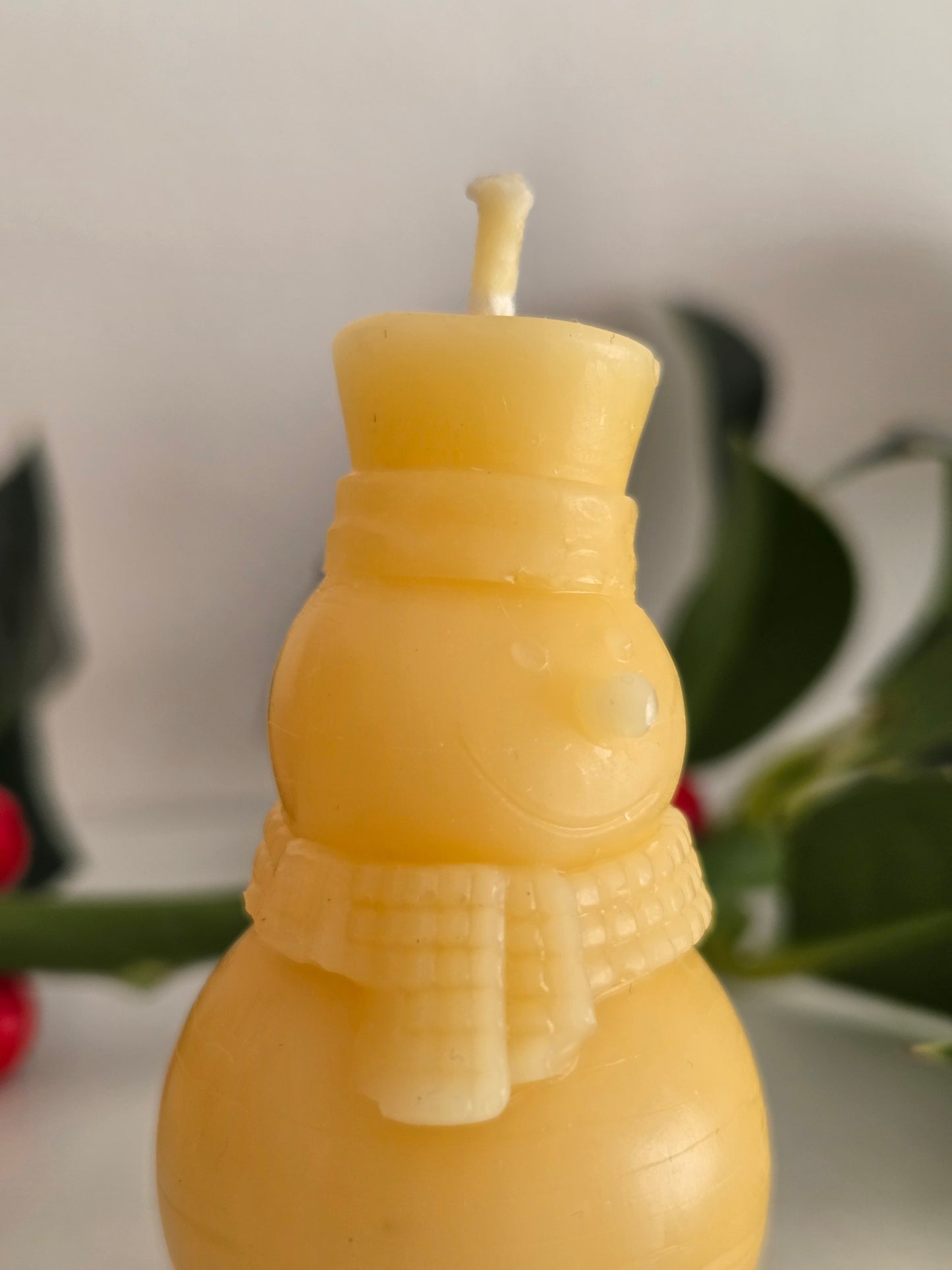 Beeswax Small Snowman Candle