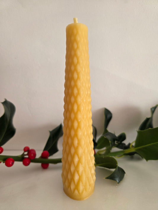 Beeswax Diamond Tapered Candle