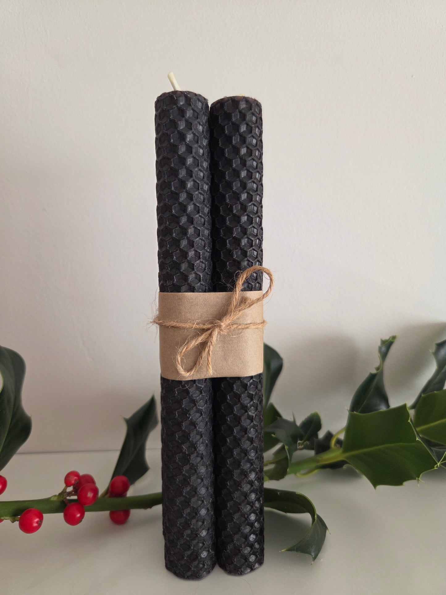 Beeswax Hand-Rolled Candles - Black (4 pack)