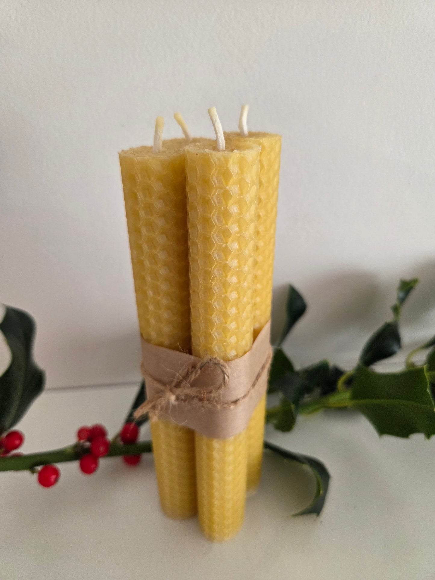 Beeswax Hand-Rolled Candles Yellow (4 pack)