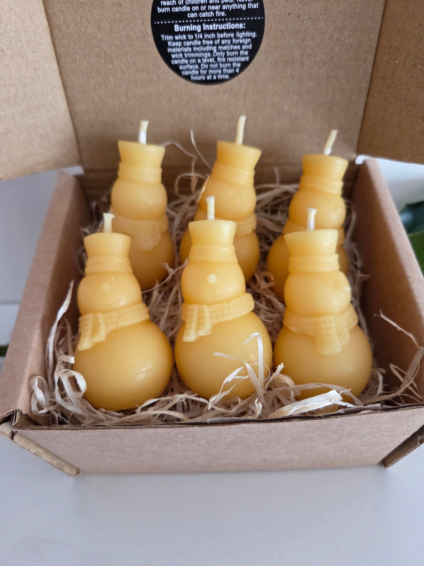 Beeswax Snowmen Candles Gift Set (6 pack)