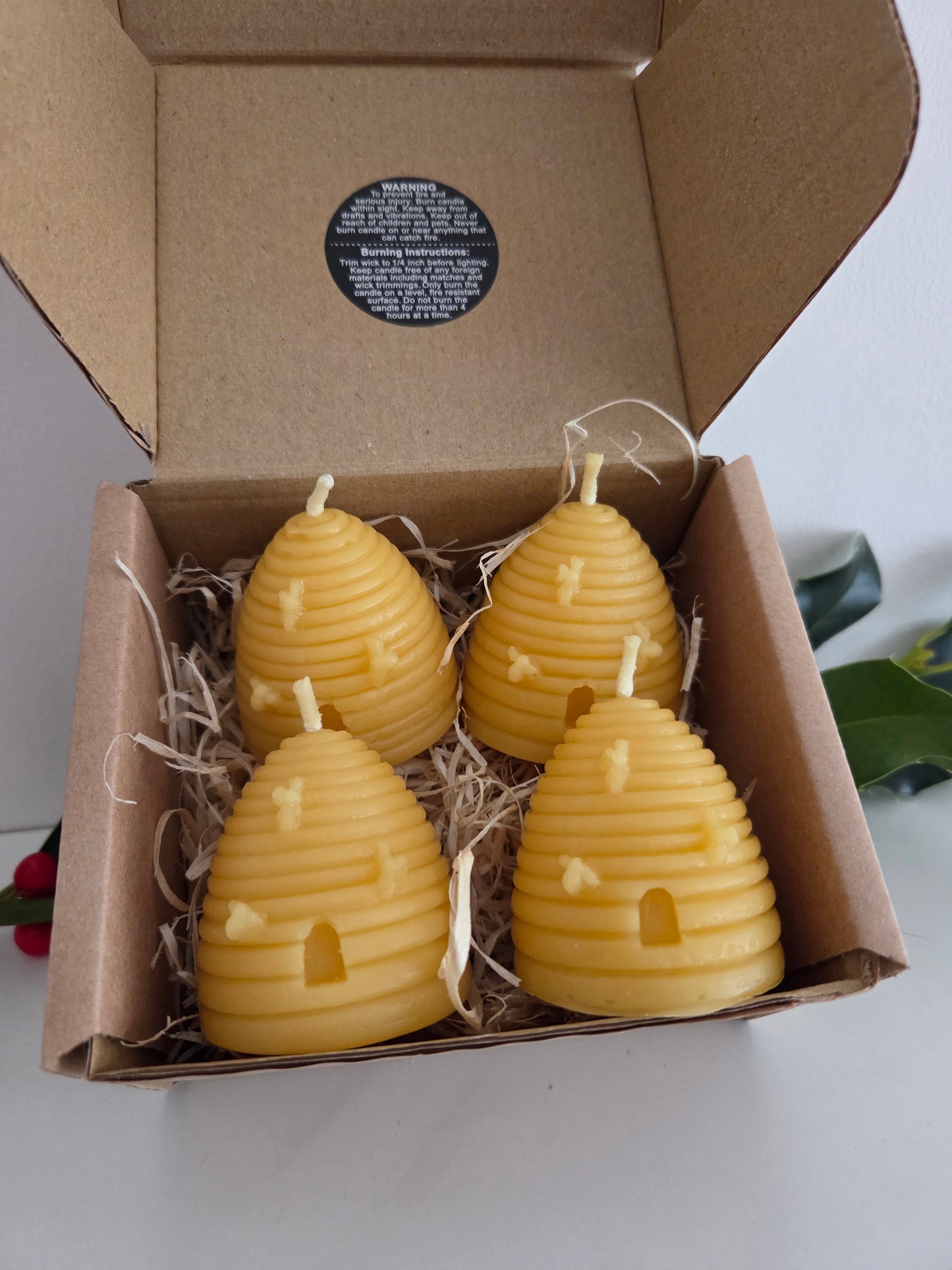 Beeswax Skep Candles Gift Set (4 pack)