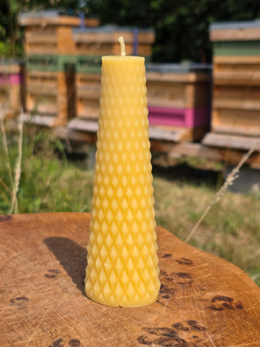 Beeswax Diamond Tapered Candle