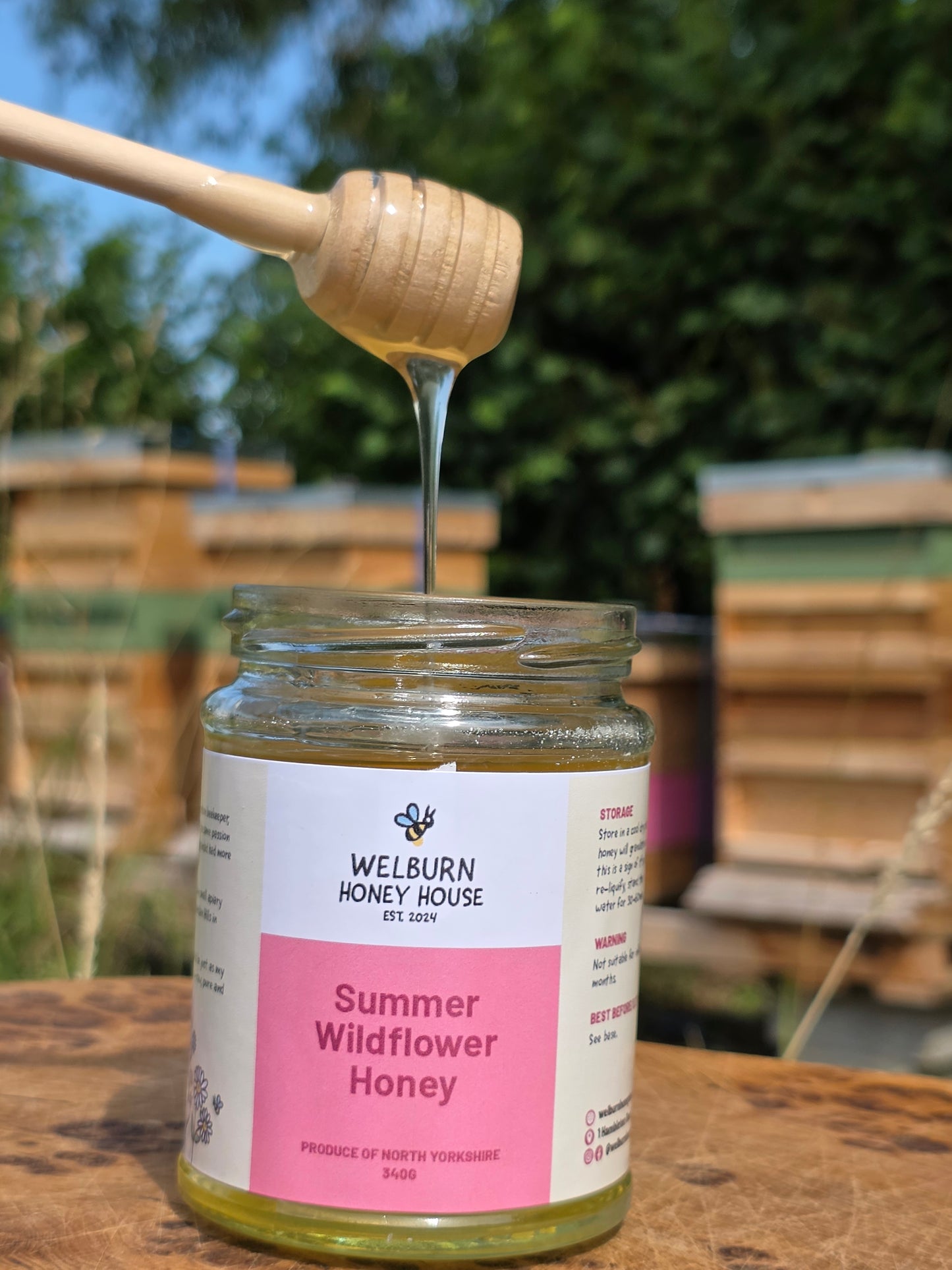 Wooden Honey Server