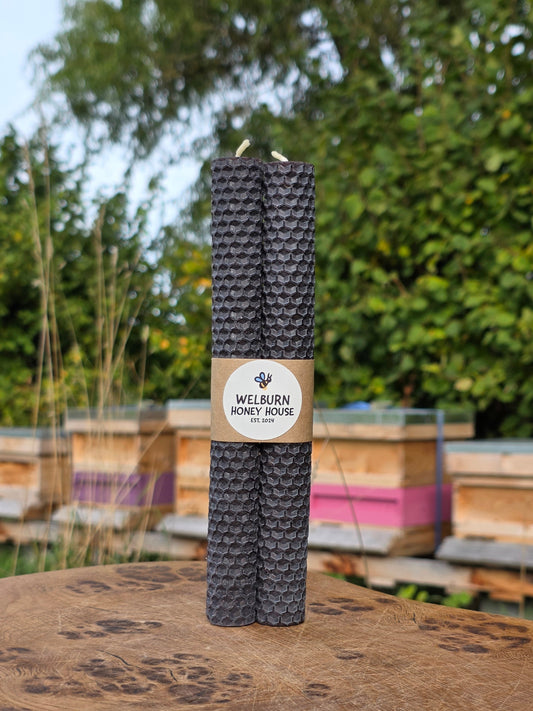 Beeswax Hand-Rolled Candles - Black (2 pack)