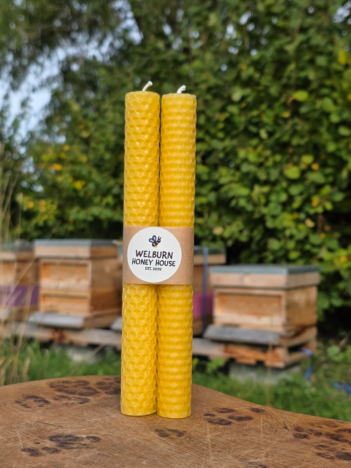 Beeswax Hand-Rolled Candles Yellow (2 pack)