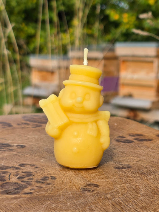 Beeswax 90's Snowman Candle
