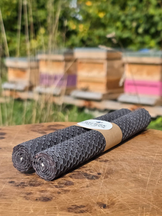Beeswax Hand-Rolled Candles - Black (2 pack)