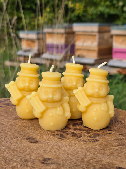 Beeswax 90's Snowman Candles (4 pack)