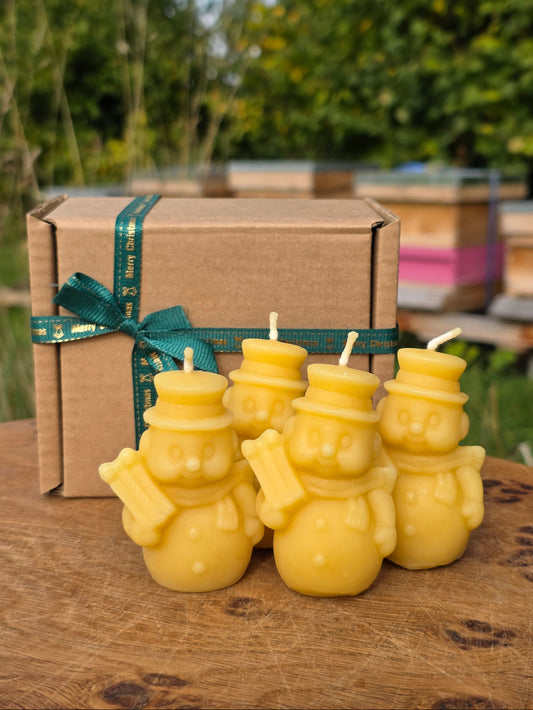 Beeswax 90's Snowman Candles (4 pack)