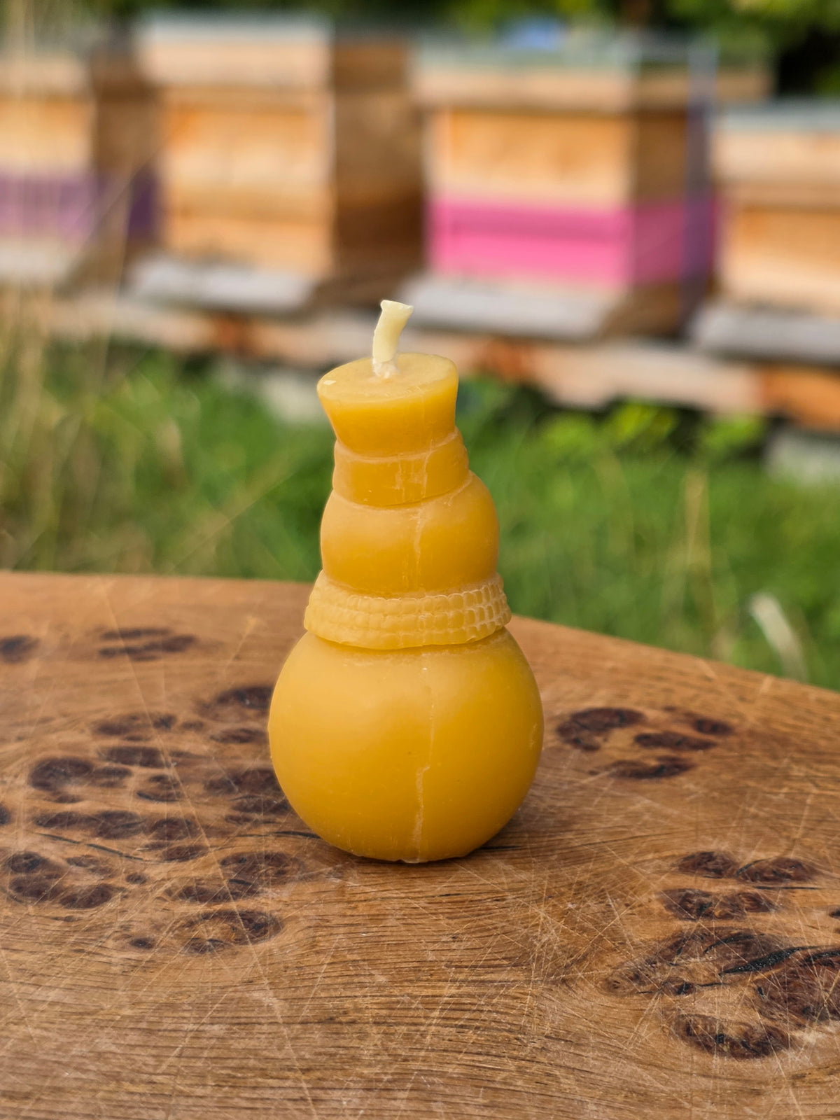 Beeswax Snowman Candle