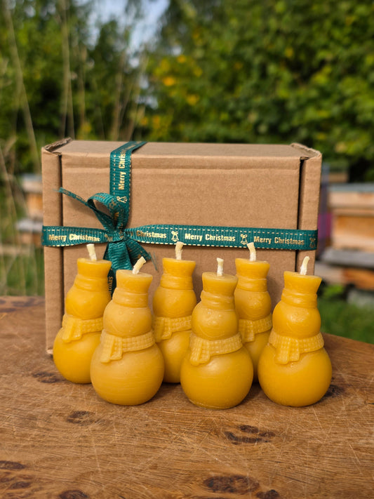 Beeswax Snowman Candles (6 pack)