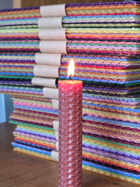 Multicoloured Beeswax Rolled Candles Kit